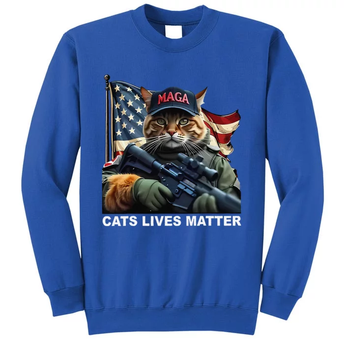 Cats Lives Matter Funny Trump 2024 Cat Maga Gift Sweatshirt