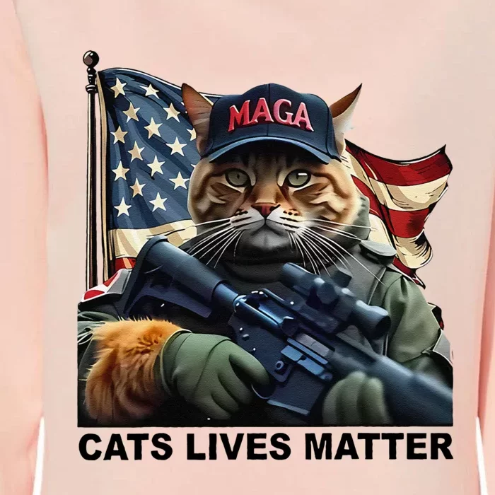 Cats Lives Matter Funny Trump 2024 Cat Maga Gift Womens California Wash Sweatshirt