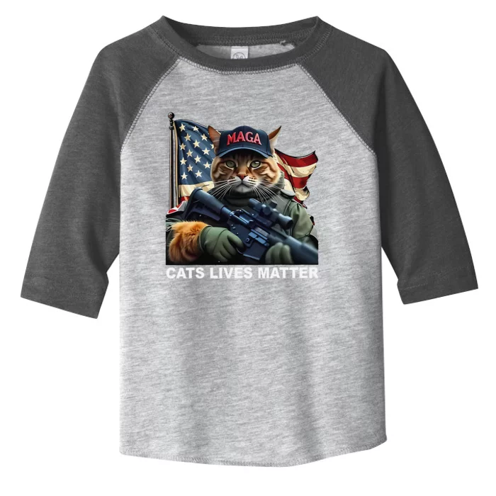 Cats Lives Matter Funny Trump 2024 Cat Maga Gift Toddler Fine Jersey T-Shirt