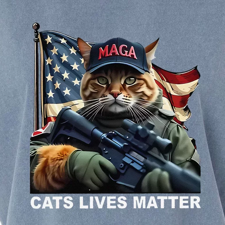 Cats Lives Matter Funny Trump 2024 Cat Maga Gift Garment-Dyed Women's Muscle Tee