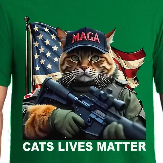 Cats Lives Matter Funny Trump 2024 Cat Maga Gift Pajama Set