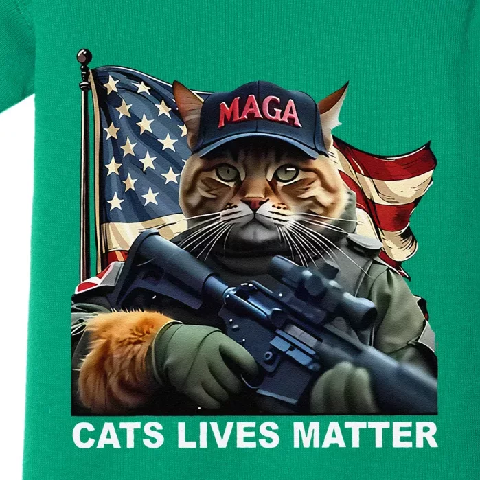 Cats Lives Matter Funny Trump 2024 Cat Maga Gift Baby Bodysuit