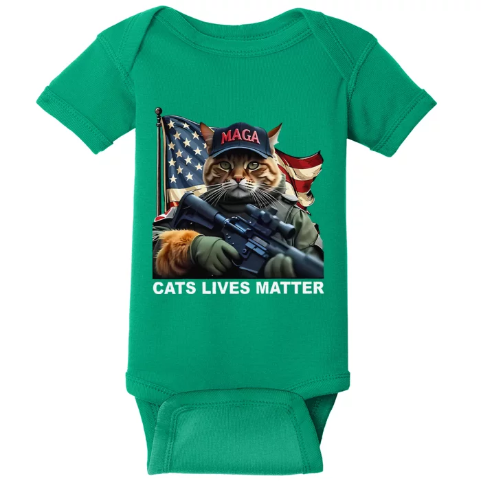 Cats Lives Matter Funny Trump 2024 Cat Maga Gift Baby Bodysuit