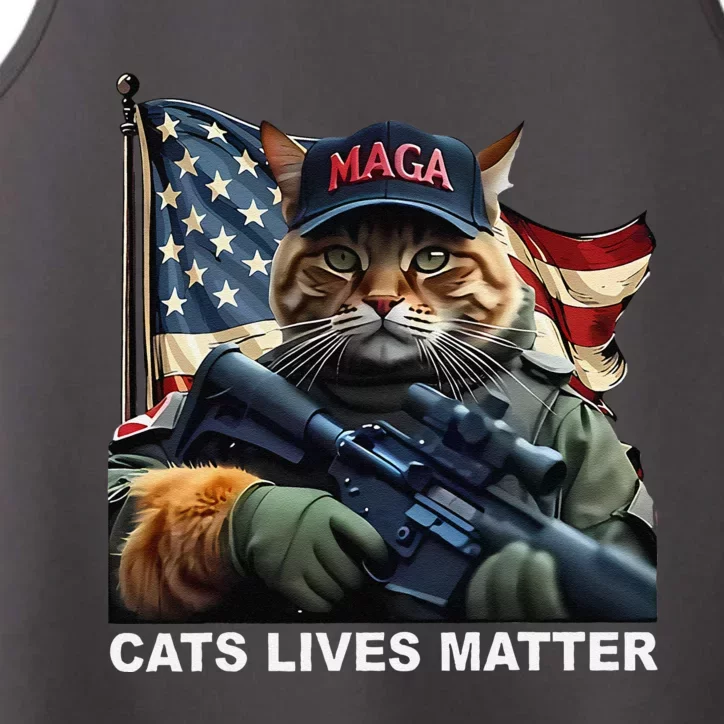 Cats Lives Matter Funny Trump 2024 Cat Maga Gift Performance Tank