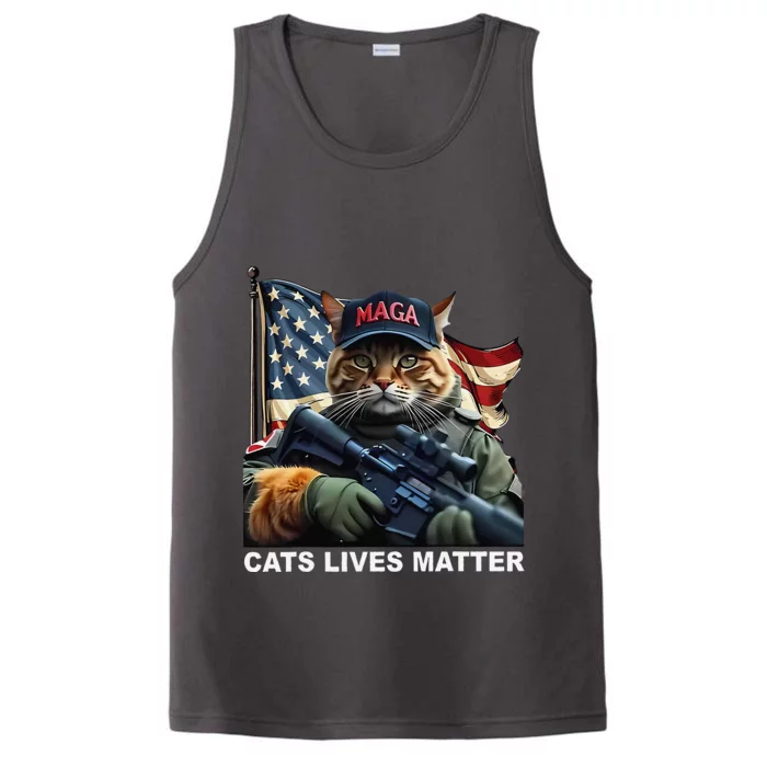 Cats Lives Matter Funny Trump 2024 Cat Maga Gift Performance Tank