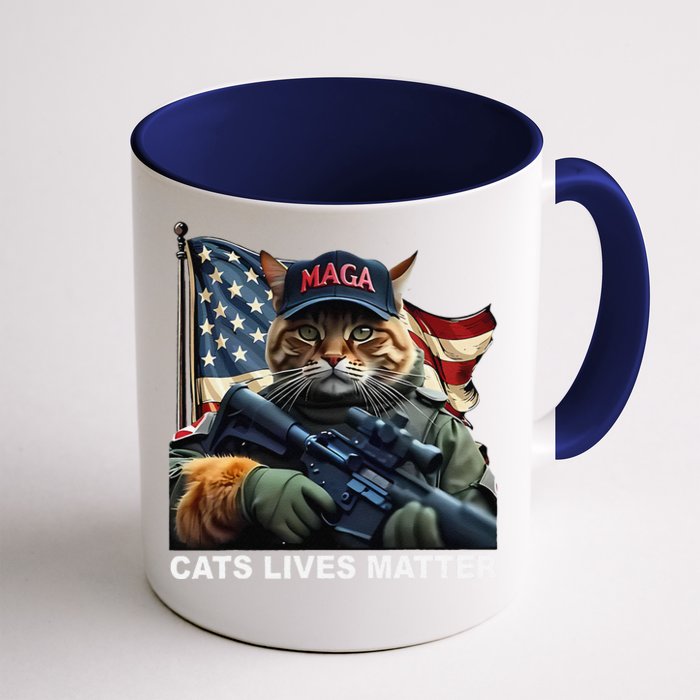 Cats Lives Matter Funny Trump 2024 Cat Maga Gift Front & Back Coffee Mug