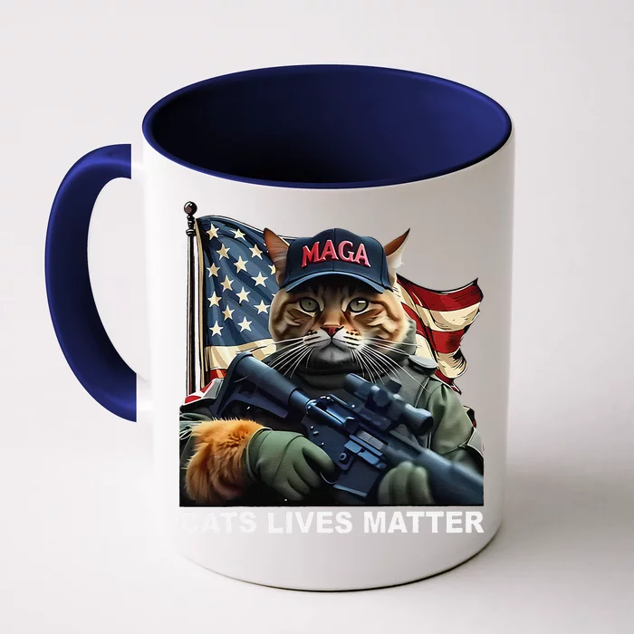 Cats Lives Matter Funny Trump 2024 Cat Maga Gift Front & Back Coffee Mug