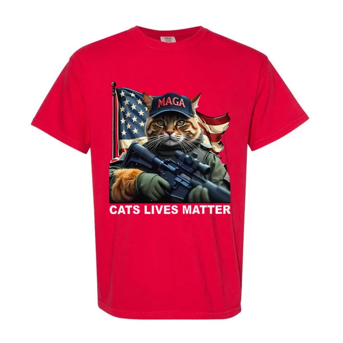 Cats Lives Matter Funny Trump 2024 Cat Maga Gift Garment-Dyed Heavyweight T-Shirt