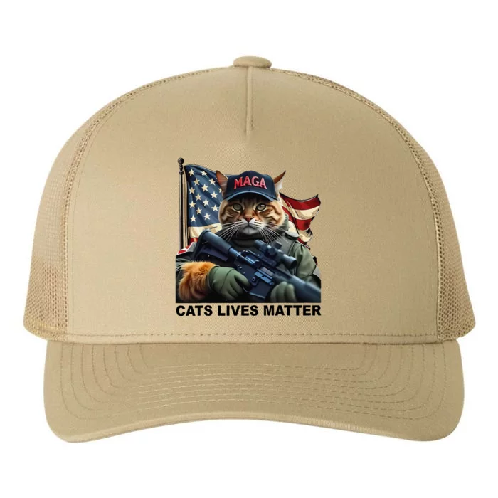 Cats Lives Matter Funny Trump 2024 Cat Maga Gift Yupoong Adult 5-Panel Trucker Hat