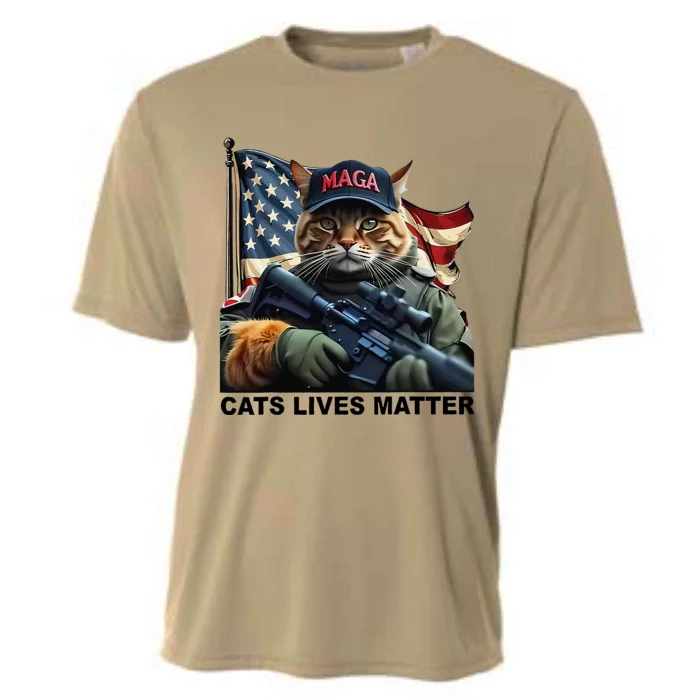 Cats Lives Matter Funny Trump 2024 Cat Maga Gift Cooling Performance Crew T-Shirt