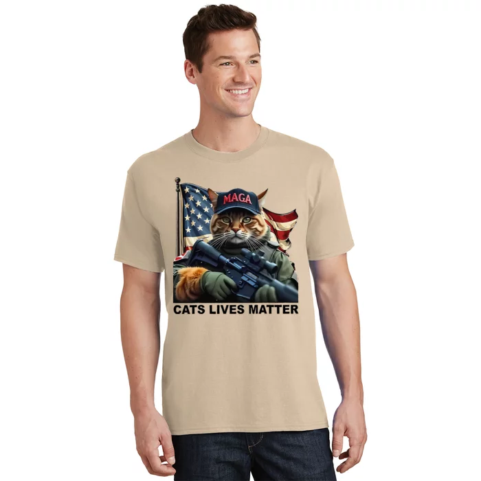 Cats Lives Matter Funny Trump 2024 Cat Maga Gift T-Shirt