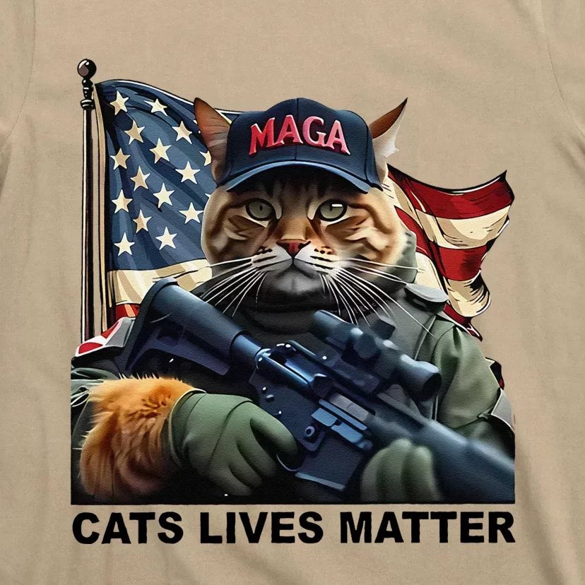 Cats Lives Matter Funny Trump 2024 Cat Maga Gift T-Shirt