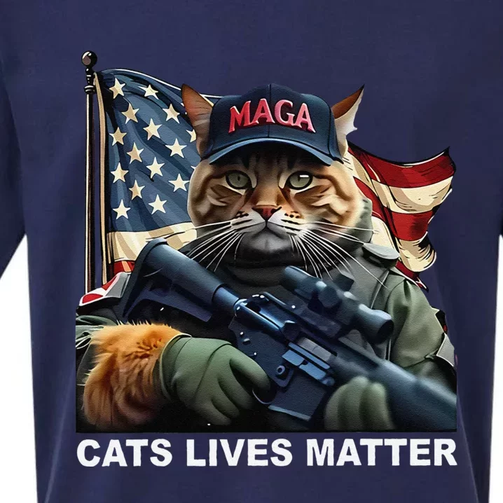 Cats Lives Matter Funny Trump 2024 Cat Maga Gift Sueded Cloud Jersey T-Shirt