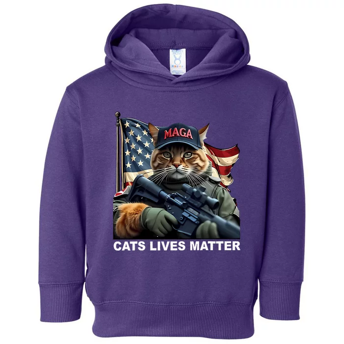 Cats Lives Matter Funny Trump 2024 Cat Maga Toddler Hoodie