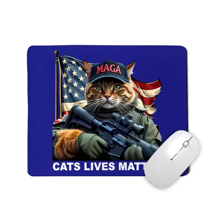 Cats Lives Matter Funny Trump 2024 Cat Maga Mousepad