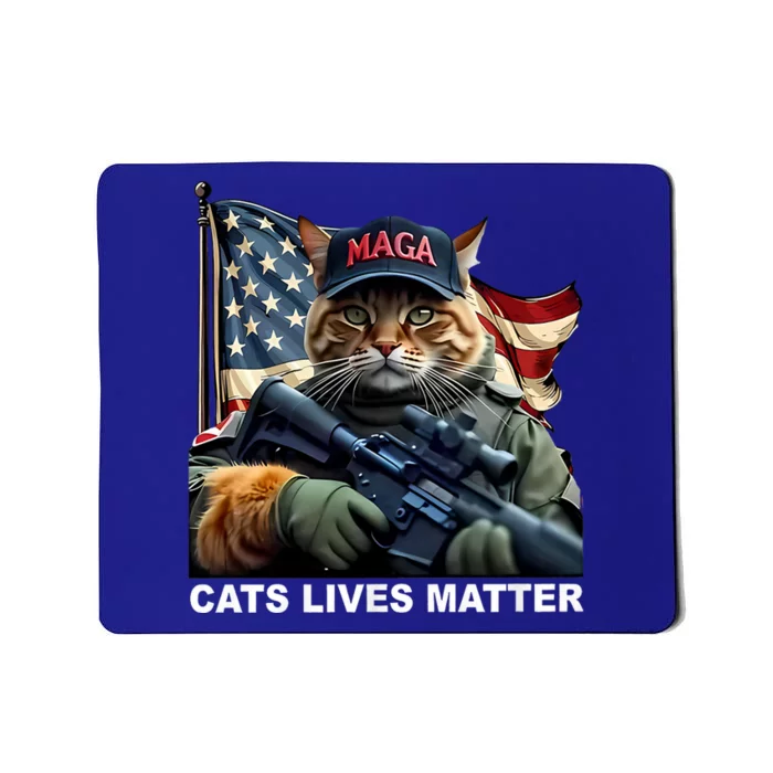 Cats Lives Matter Funny Trump 2024 Cat Maga Mousepad