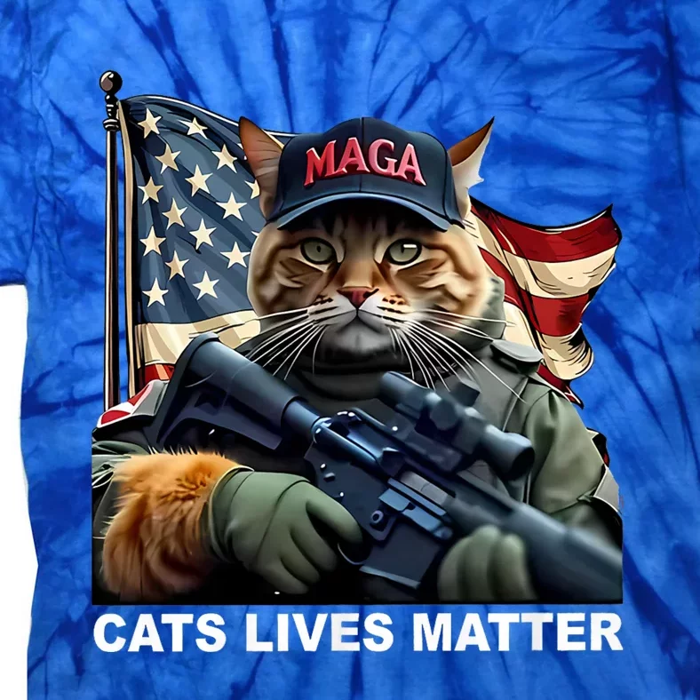 Cats Lives Matter Funny Trump 2024 Cat Maga Tie-Dye T-Shirt