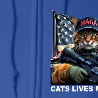 Cats Lives Matter Funny Trump 2024 Cat Maga Full Zip Hoodie