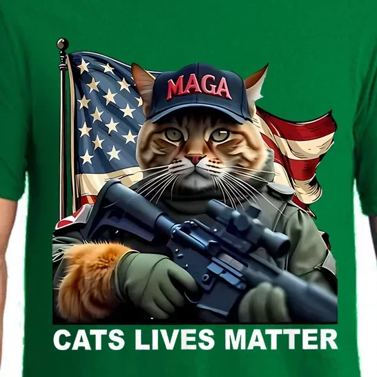 Cats Lives Matter Funny Trump 2024 Cat Maga Pajama Set