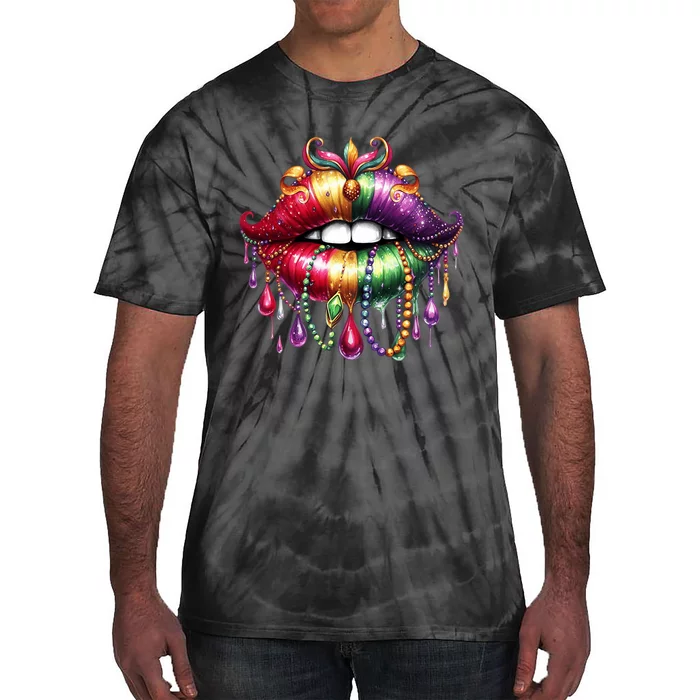 Cute Lips Mardi Gras Carnival Party Tie-Dye T-Shirt