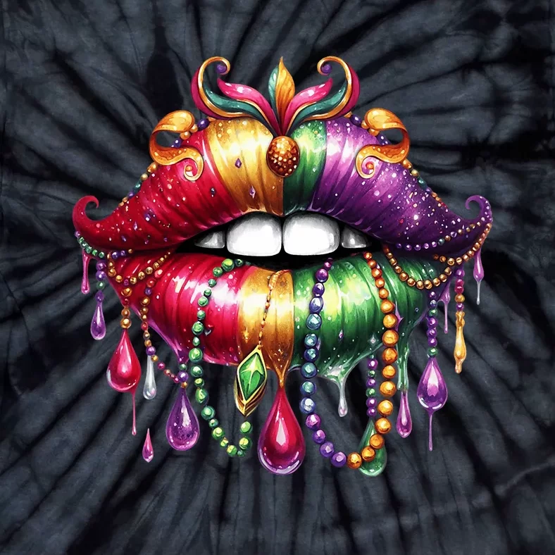 Cute Lips Mardi Gras Carnival Party Tie-Dye T-Shirt