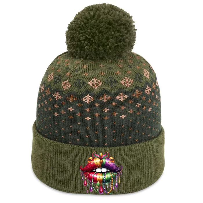 Cute Lips Mardi Gras Carnival Party The Baniff Cuffed Pom Beanie