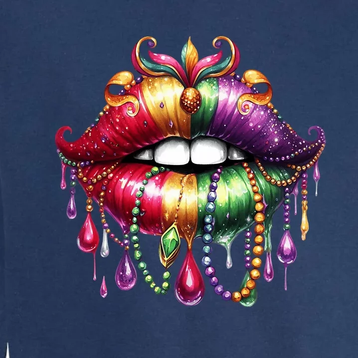 Cute Lips Mardi Gras Carnival Party Garment-Dyed Sweatshirt