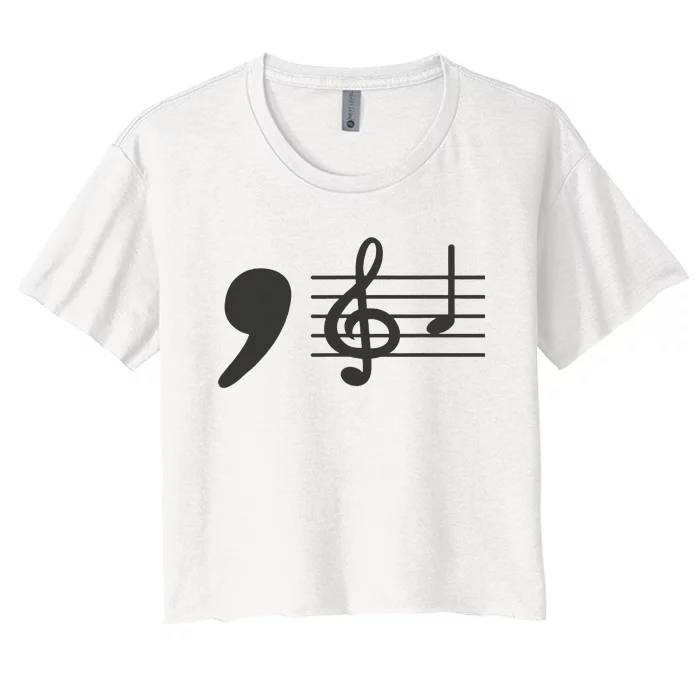 Comma La Music Notes Kamala Harris Music Teacher Elections Women's Crop Top Tee