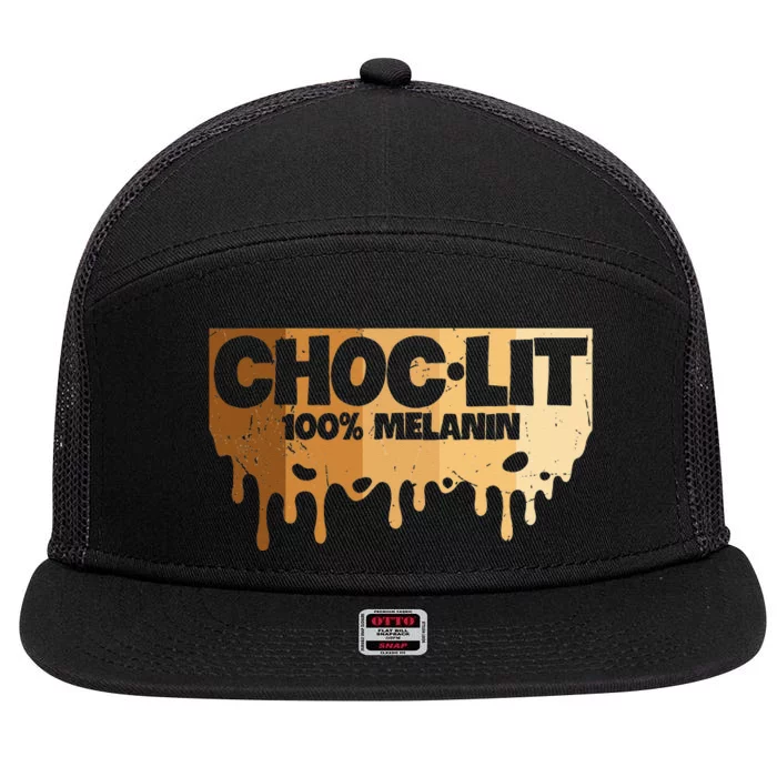 Choc Lit Melanin Queen African Afro Pride Black Historty 7 Panel Mesh Trucker Snapback Hat