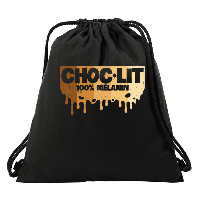 Choc Lit Melanin Queen African Afro Pride Black Historty Drawstring Bag