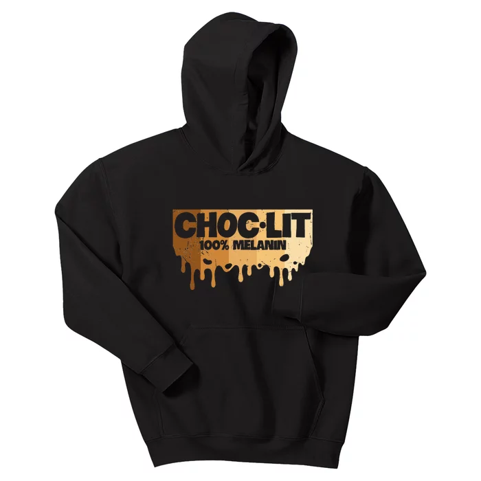 Choc Lit Melanin Queen African Afro Pride Black Historty Kids Hoodie