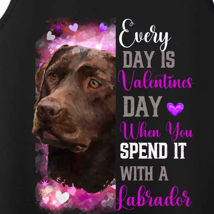 Chocolate Labrador Mom Funny Valentines Day Dog Lovers Brown Gift Performance Tank