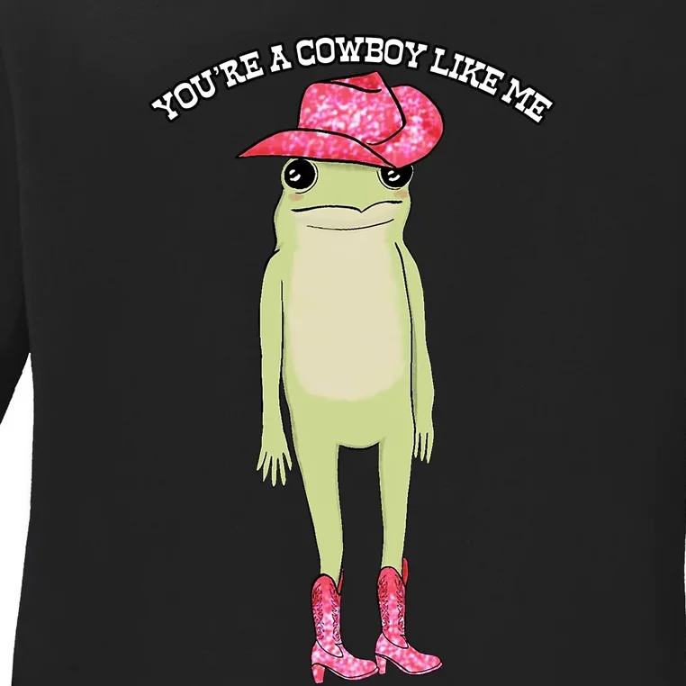 Cowboy Like Me Frog Ladies Long Sleeve Shirt