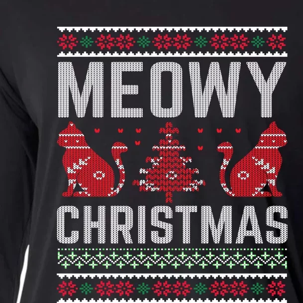 Cat Lovers Meowy Christmas Ugly Sweater Graphic Cool Xmas Trendy Cooling Performance Long Sleeve Crew