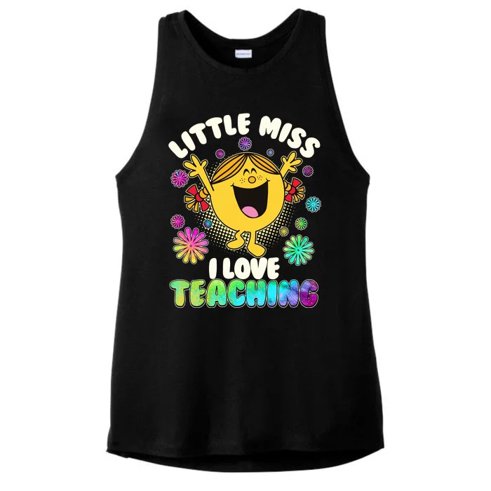 Cute Little Miss I Love Teaching Ladies Tri-Blend Wicking Tank