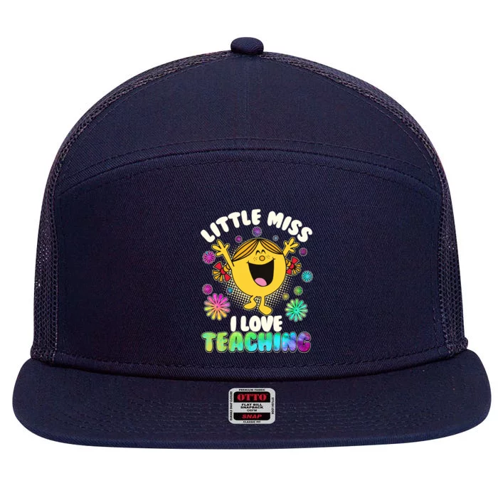 Cute Little Miss I Love Teaching 7 Panel Mesh Trucker Snapback Hat