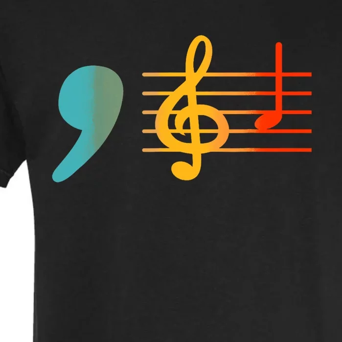 Comma La Music Notes Kamala Harris Music Teacher Elections Garment-Dyed Heavyweight T-Shirt