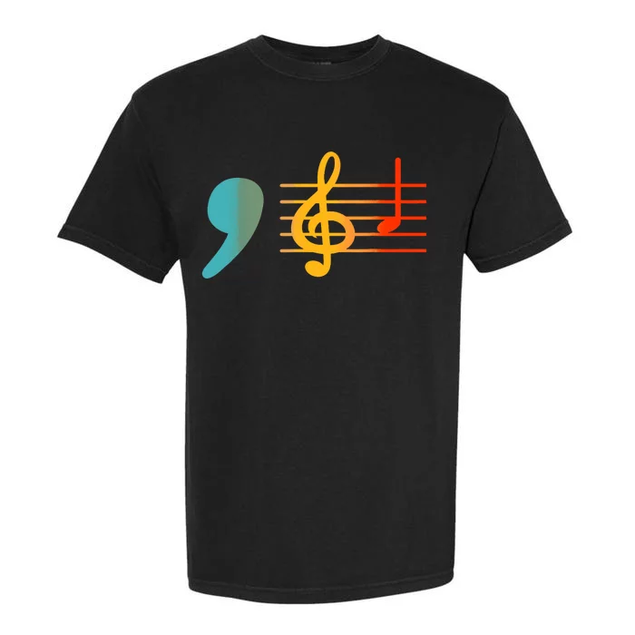 Comma La Music Notes Kamala Harris Music Teacher Elections Garment-Dyed Heavyweight T-Shirt