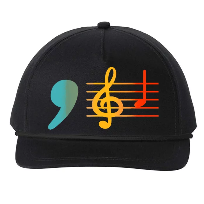 Comma La Music Notes Kamala Harris Music Teacher Elections Snapback Five-Panel Rope Hat