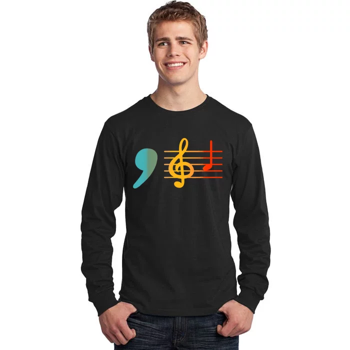 Comma La Music Notes Kamala Harris Music Teacher Elections Tall Long Sleeve T-Shirt