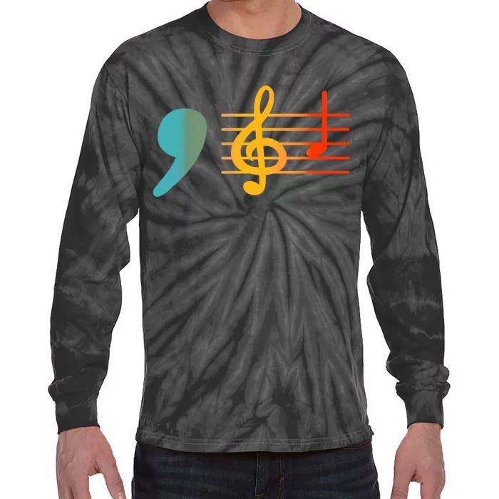 Comma La Music Notes Kamala Harris Music Teacher Elections Tie-Dye Long Sleeve Shirt