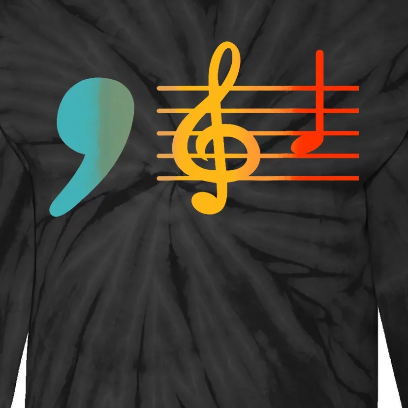 Comma La Music Notes Kamala Harris Music Teacher Elections Tie-Dye Long Sleeve Shirt