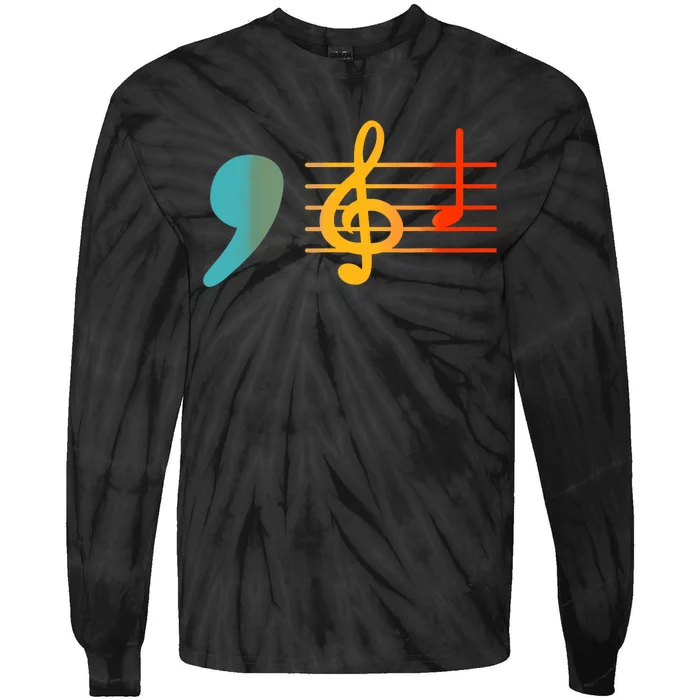 Comma La Music Notes Kamala Harris Music Teacher Elections Tie-Dye Long Sleeve Shirt