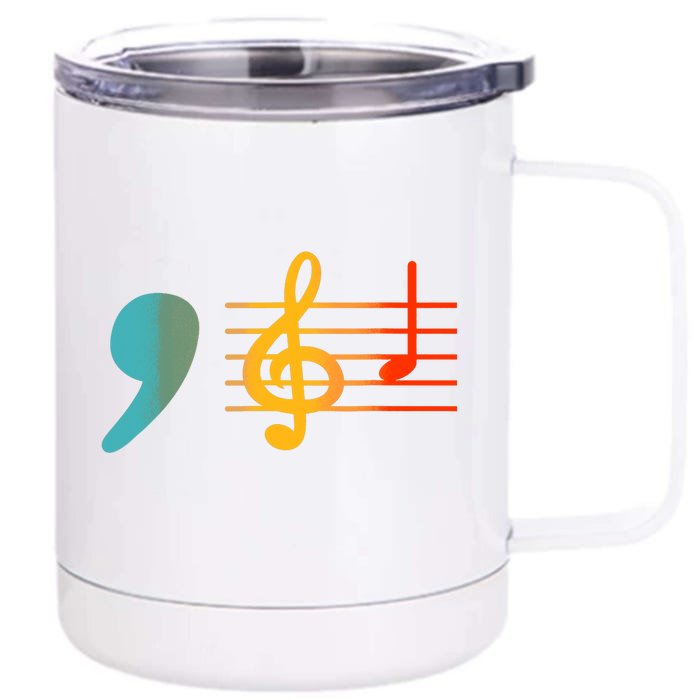 Comma La Music Notes Kamala Harris Music Teacher Elections Front & Back 12oz Stainless Steel Tumbler Cup