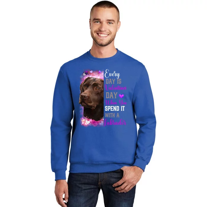 Chocolate Labrador Mom Funny Valentines Day Dog Lovers Brown Gift Sweatshirt