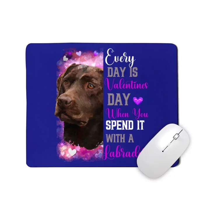 Chocolate Labrador Mom Funny Valentines Day Dog Lovers Brown Gift Mousepad