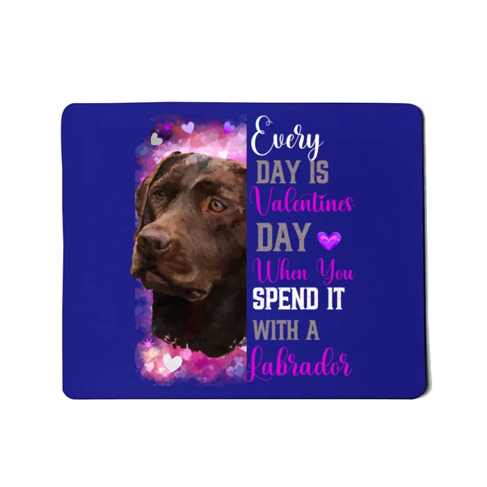 Chocolate Labrador Mom Funny Valentines Day Dog Lovers Brown Gift Mousepad