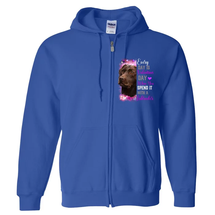 Chocolate Labrador Mom Funny Valentines Day Dog Lovers Brown Gift Full Zip Hoodie