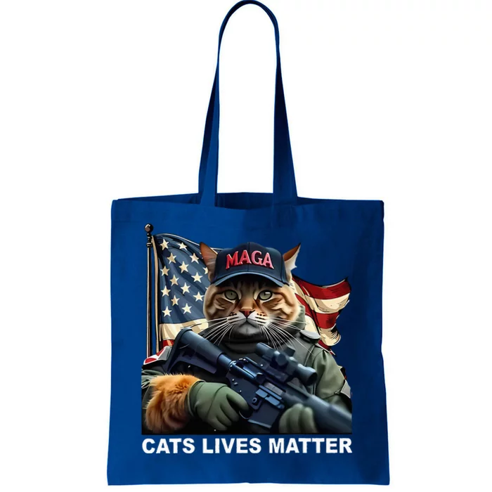 Cats Lives Matter Funny Trump 2024 Cat Maga Tote Bag