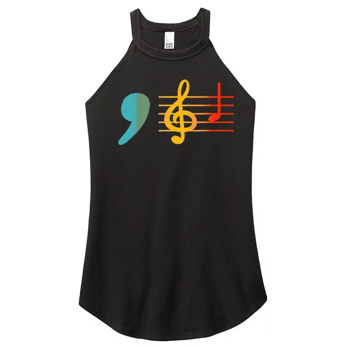 Comma La Music Notes Kamala Harris Music Teacher Elections Women’s Perfect Tri Rocker Tank